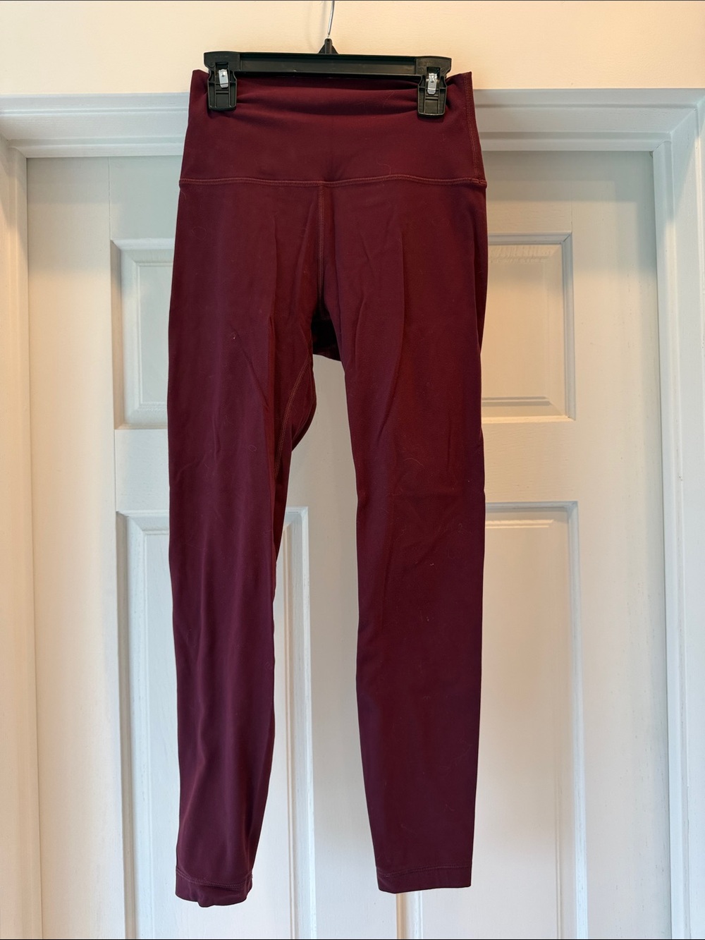 High-Rise Wine-Colored Leggings for Women
